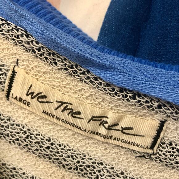 NWOT We the Free / Free People Classic Striped Oversized Crewneck in Black Combo - Picture 13 of 13